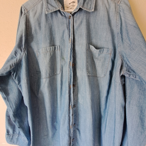 Sonoma Tops - SONOMA western shirt SONOMA blue color 💙 denim size XXL.